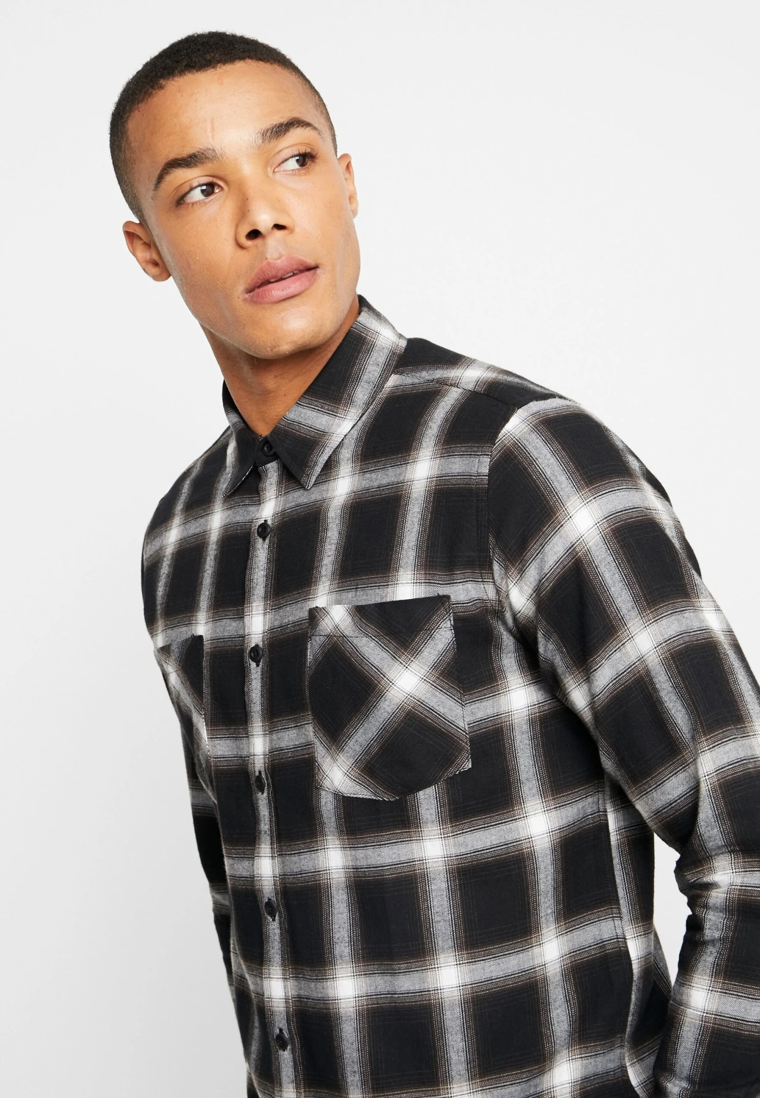 URBAN CLASSICS Checked Flanell Shirt 6 - Overhemd - Black/White 8 URBAN CLASSICS Checked Flanell Shirt 6 - Overhemd - Black/White - Afbeelding 6
