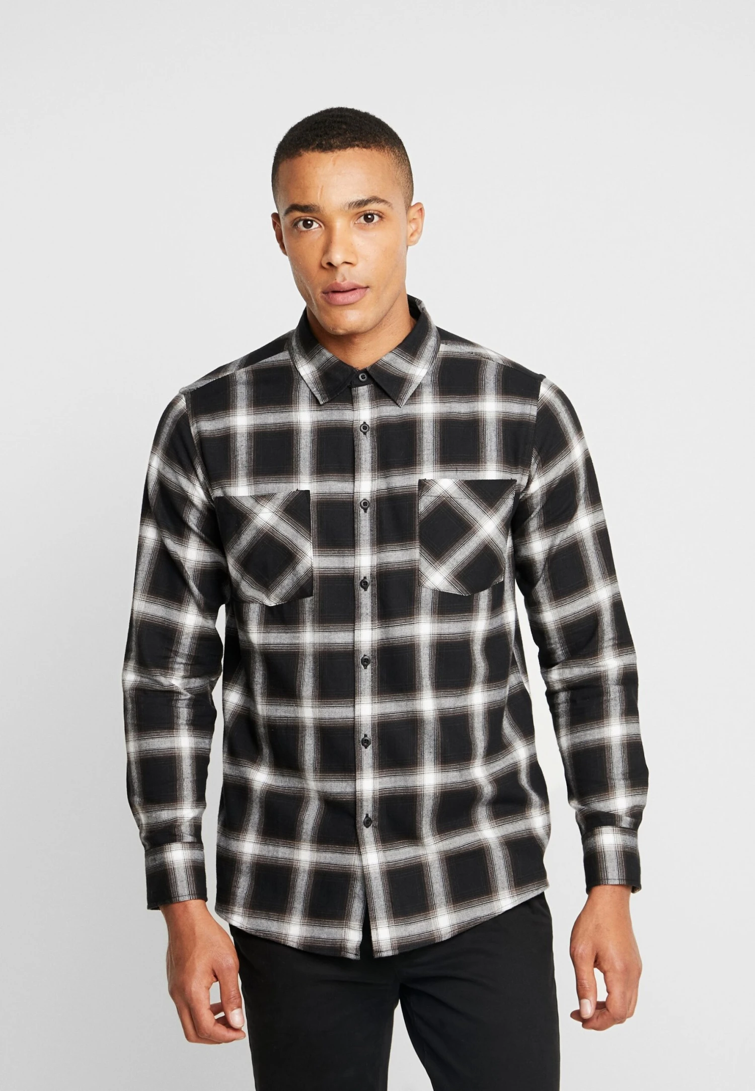 URBAN CLASSICS Checked Flanell Shirt 6 - Overhemd - Black/White 3 URBAN CLASSICS Checked Flanell Shirt 6 - Overhemd - Black/White