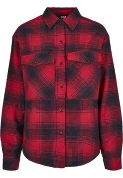 URBAN CLASSICS Ladies Check Overshirt - Overhemdblouse - Darkblue/Red -Urban Classics a42712311f2a464dbfdc3863b75e99c2