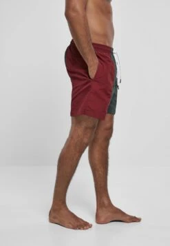 URBAN CLASSICS 3-Tone - Zwemshorts - Burgundy Bottlegreen -Urban Classics a45075bc4e3e47ca922664fb4e406f68