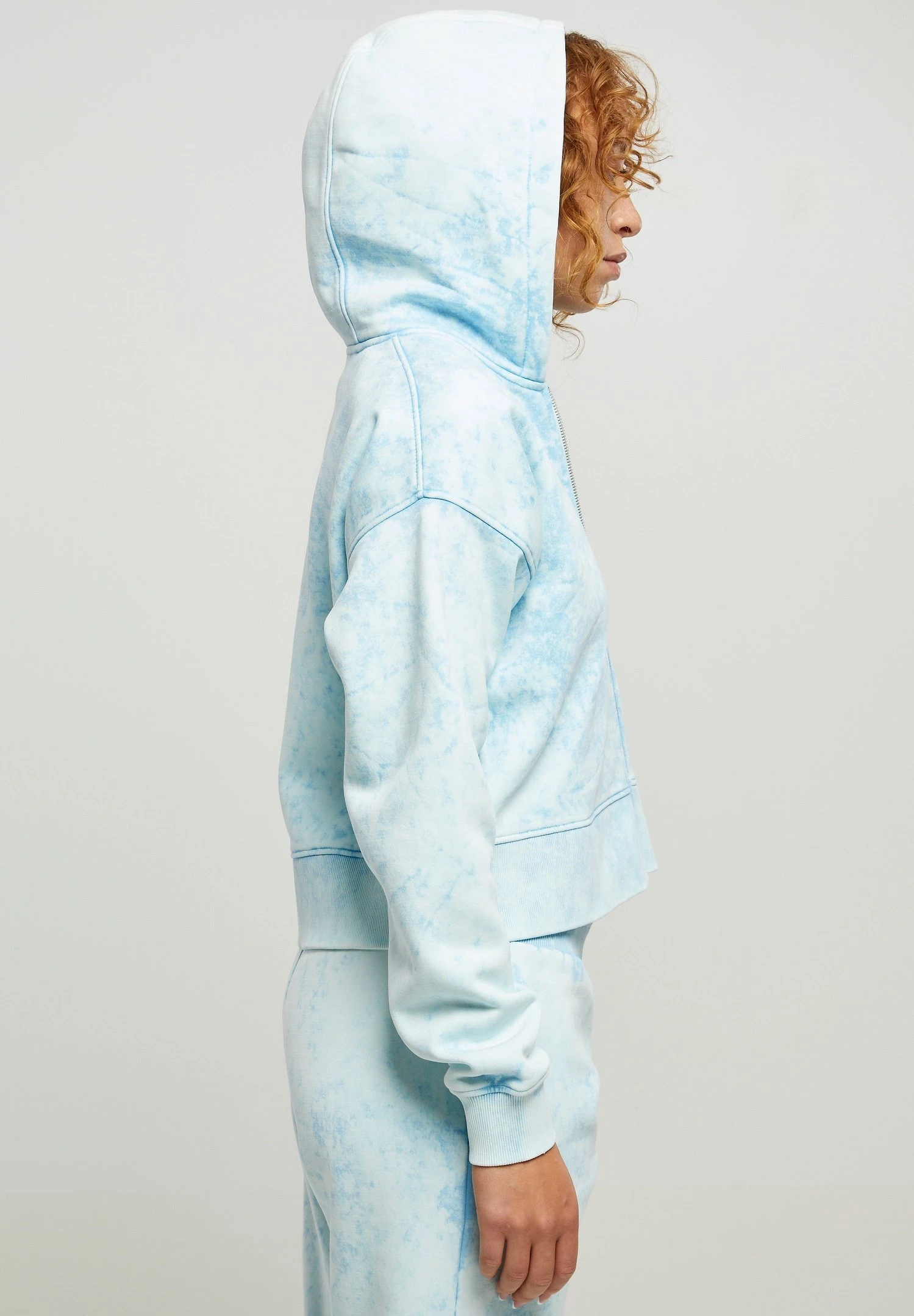 URBAN CLASSICS Towel Washed - Sweater Met Rits - Balticblue 6 URBAN CLASSICS Towel Washed - Sweater Met Rits - Balticblue - Afbeelding 4