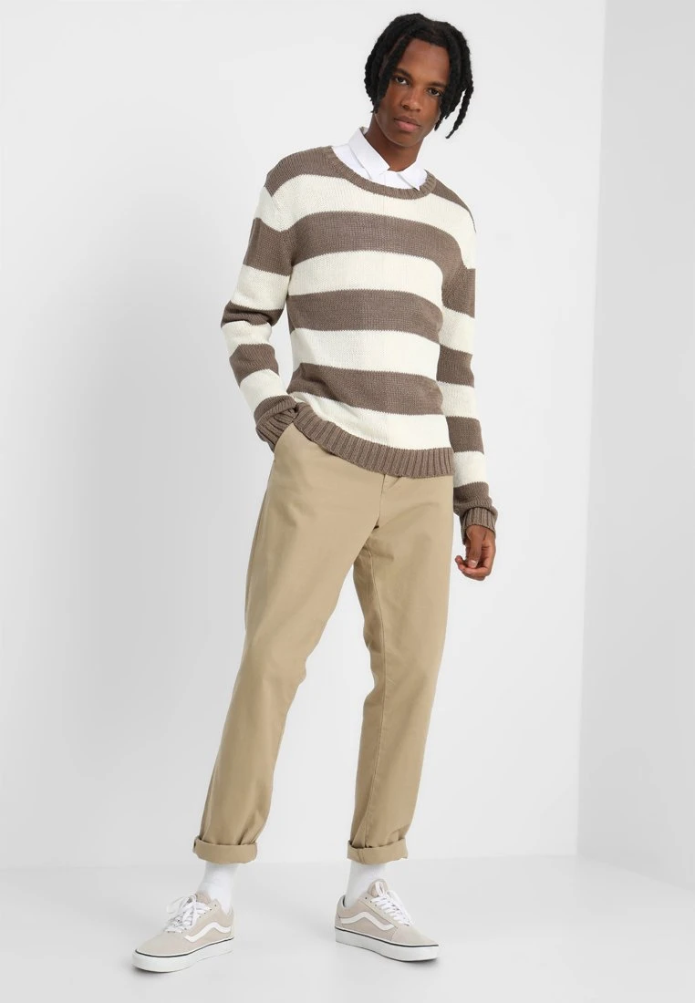 URBAN CLASSICS Striped - Trui - Beige/Offwhite 4 URBAN CLASSICS Striped - Trui - Beige/Offwhite - Afbeelding 2