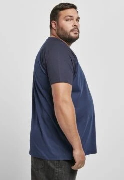 URBAN CLASSICS Raglan Contrast- T-Shirt Print - Darkblue -Urban Classics aa9cd51cc92f4774bce71a1cbf72d7f6