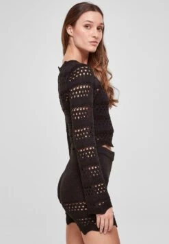 URBAN CLASSICS Cropped Crochet - Trui - Black -Urban Classics aaddb664ec564525955d41ff13fafc1a