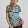 URBAN CLASSICS Ladies Tie Dye Boyfriend Tee - T-Shirt Print - Black