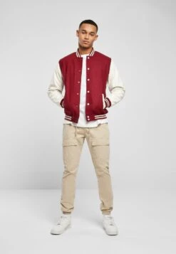 URBAN CLASSICS Oldschool College - Bomberjacks - Burgundy White -Urban Classics ad2cdbe2fc6d47f6aa9f21bc31c6a0cf