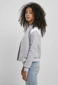 URBAN CLASSICS Sweater Met Rits - Grey White -Urban Classics ad8bc0a88f26491f82b9ee522724d9f5