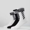 URBAN CLASSICS Sporty Logo Socks 3 Pack - Sokken - White/Black -Urban Classics ae2af14e2eec42bab39a5cea29477a04