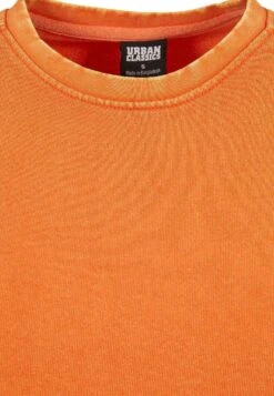 URBAN CLASSICS Cropped Flower Embroidery Terry Crew - Sweater - Vintageorange -Urban Classics af6d2a554ba54f28ae60a3f949d33dd0