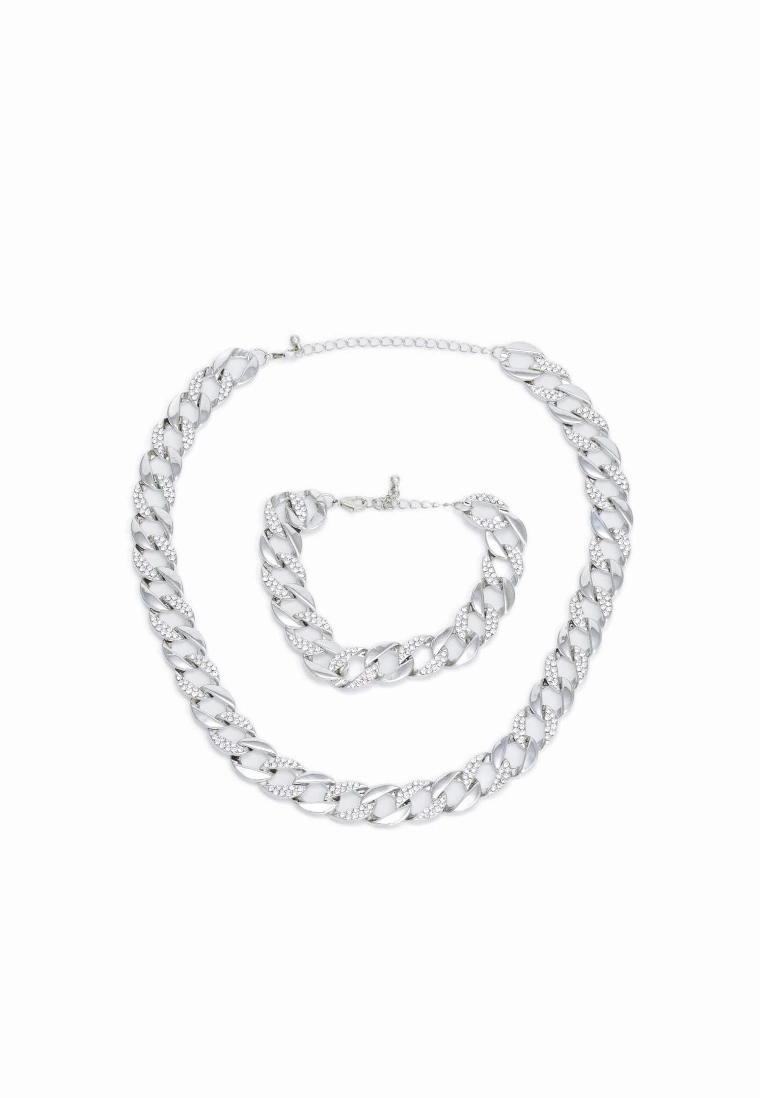 URBAN CLASSICS Basic Necklace And Bracelet Set - Ketting - Silver-Coloured 3 URBAN CLASSICS Basic Necklace And Bracelet Set - Ketting - Silver-Coloured