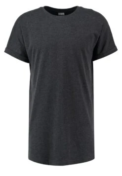 URBAN CLASSICS Long Shaped Turnup- T-Shirt Basic - Charcoal -Urban Classics b578fd1b84e3492fab71eb1c6cfc8266