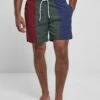 URBAN CLASSICS 3-Tone - Zwemshorts - Burgundy Bottlegreen