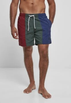 URBAN CLASSICS 3-Tone - Zwemshorts - Burgundy Bottlegreen