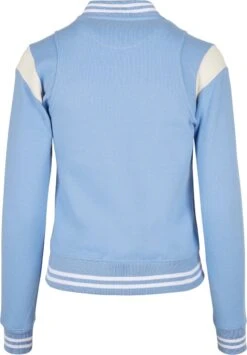 URBAN CLASSICS Ladies Inset College Jacket - Sweater Met Rits - Clearwater/Whitesand -Urban Classics b8c38e7a69954fd1811086d434c0f490