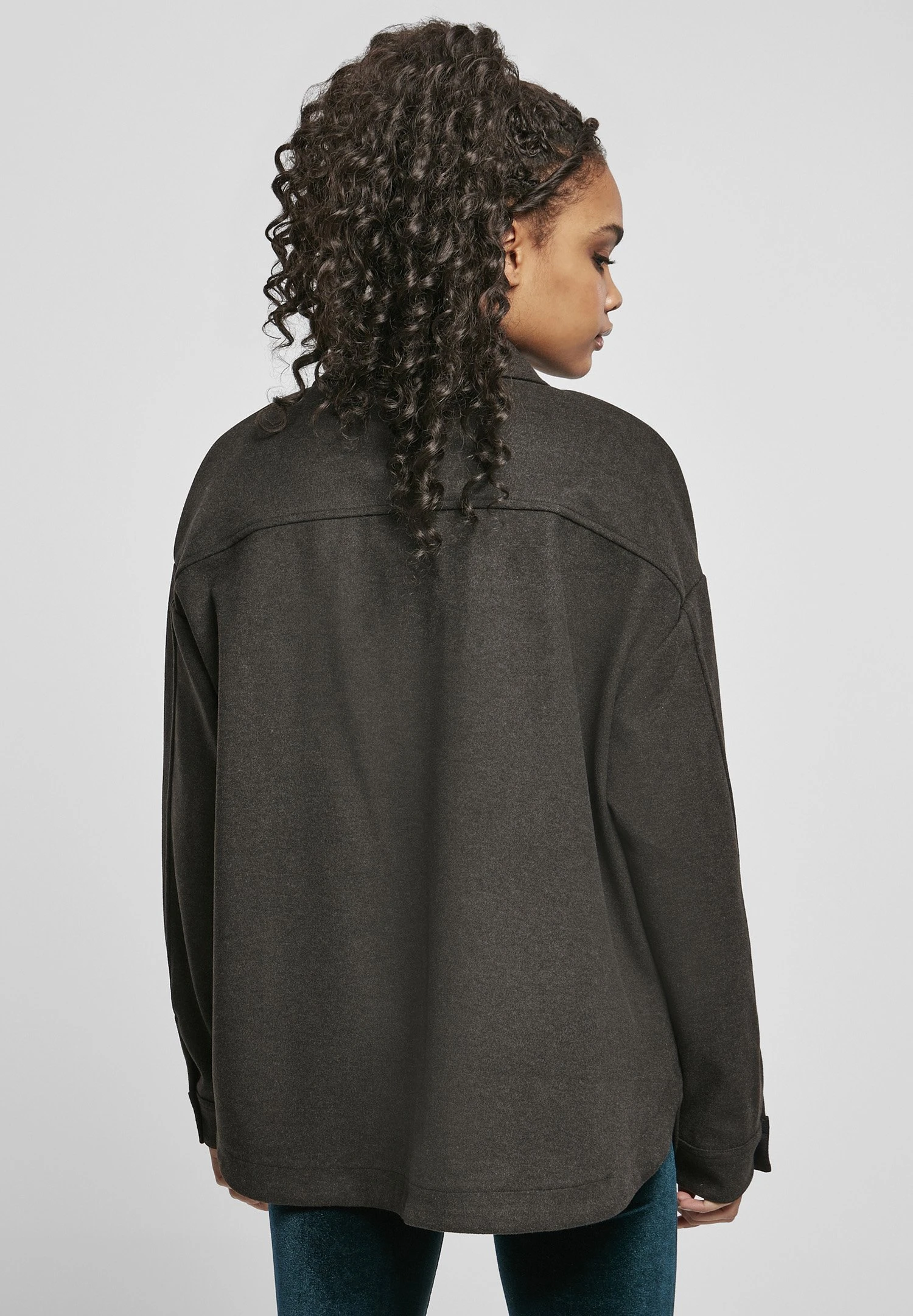 URBAN CLASSICS Ladies Classic Overshirt - Jas - Charcoal 4 URBAN CLASSICS Ladies Classic Overshirt - Jas - Charcoal - Afbeelding 2