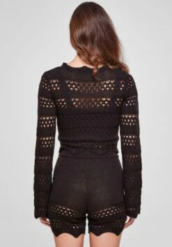 URBAN CLASSICS Cropped Crochet - Trui - Black -Urban Classics bba54d6f63df487a865b3f8e331620cb