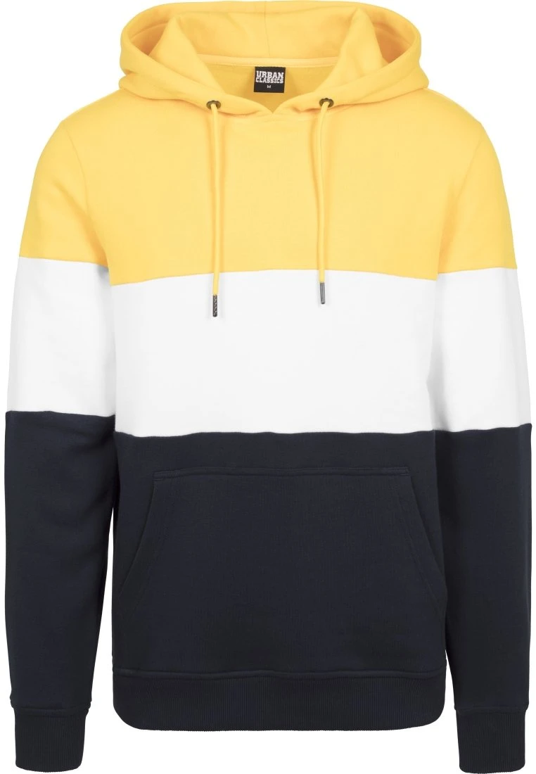 URBAN CLASSICS 3-Tone Hoody - Hoodie - Chrome Yellow/White/Navy 5 URBAN CLASSICS 3-Tone Hoody - Hoodie - Chrome Yellow/White/Navy - Afbeelding 3