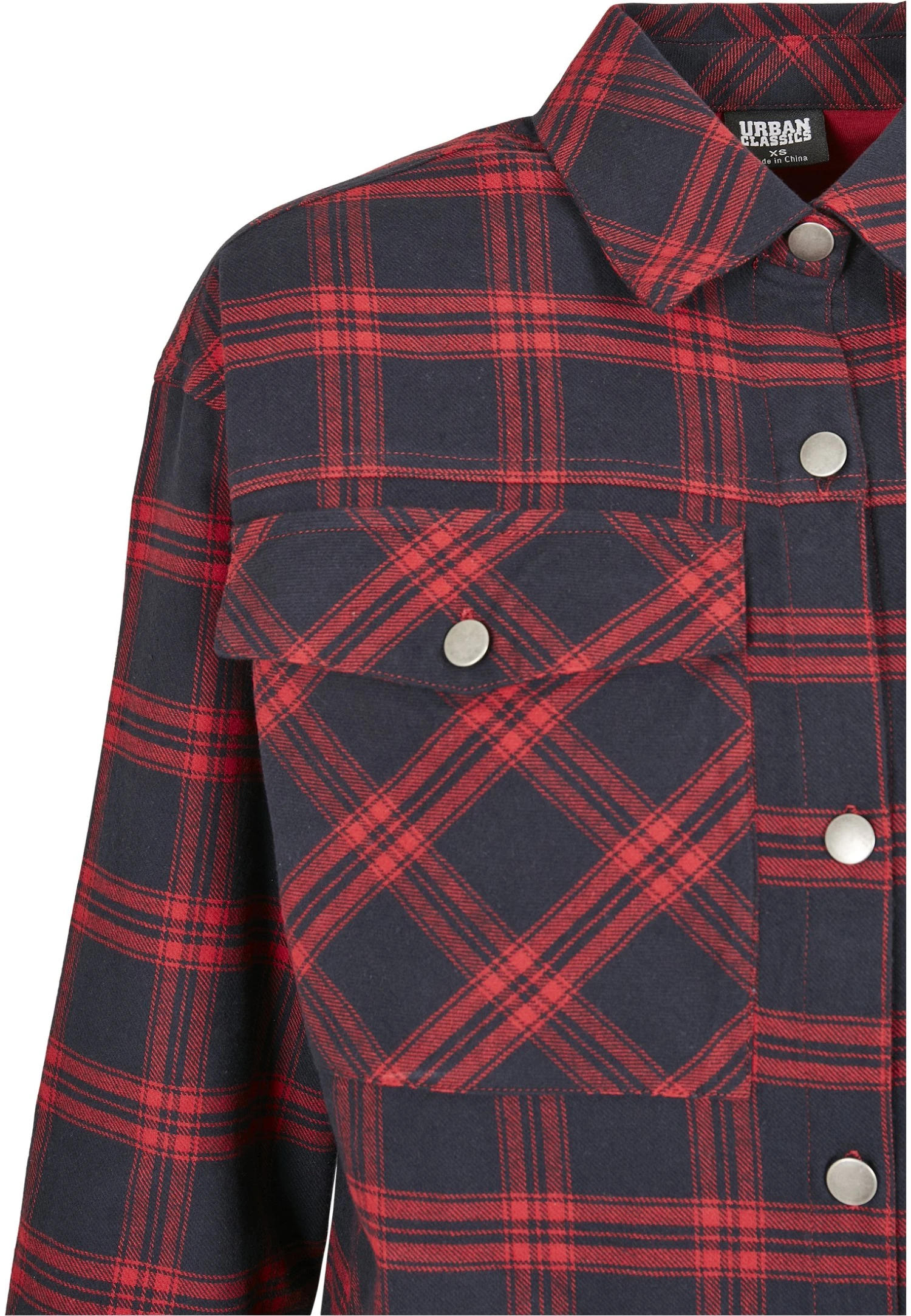 URBAN CLASSICS Oversized- Overhemdblouse - Midnightnavy/Red 14 URBAN CLASSICS Oversized- Overhemdblouse - Midnightnavy/Red - Afbeelding 12