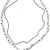 URBAN CLASSICS Heart Icon Layering- Ketting - Silver-Coloured -Urban Classics bc77609b3f464f1b8e30a6b9f14f56b2