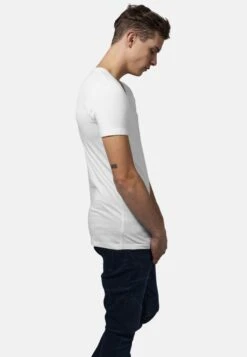 URBAN CLASSICS V Neck- T-Shirt Basic - White -Urban Classics be5d5e0249424427a275624ec245d601