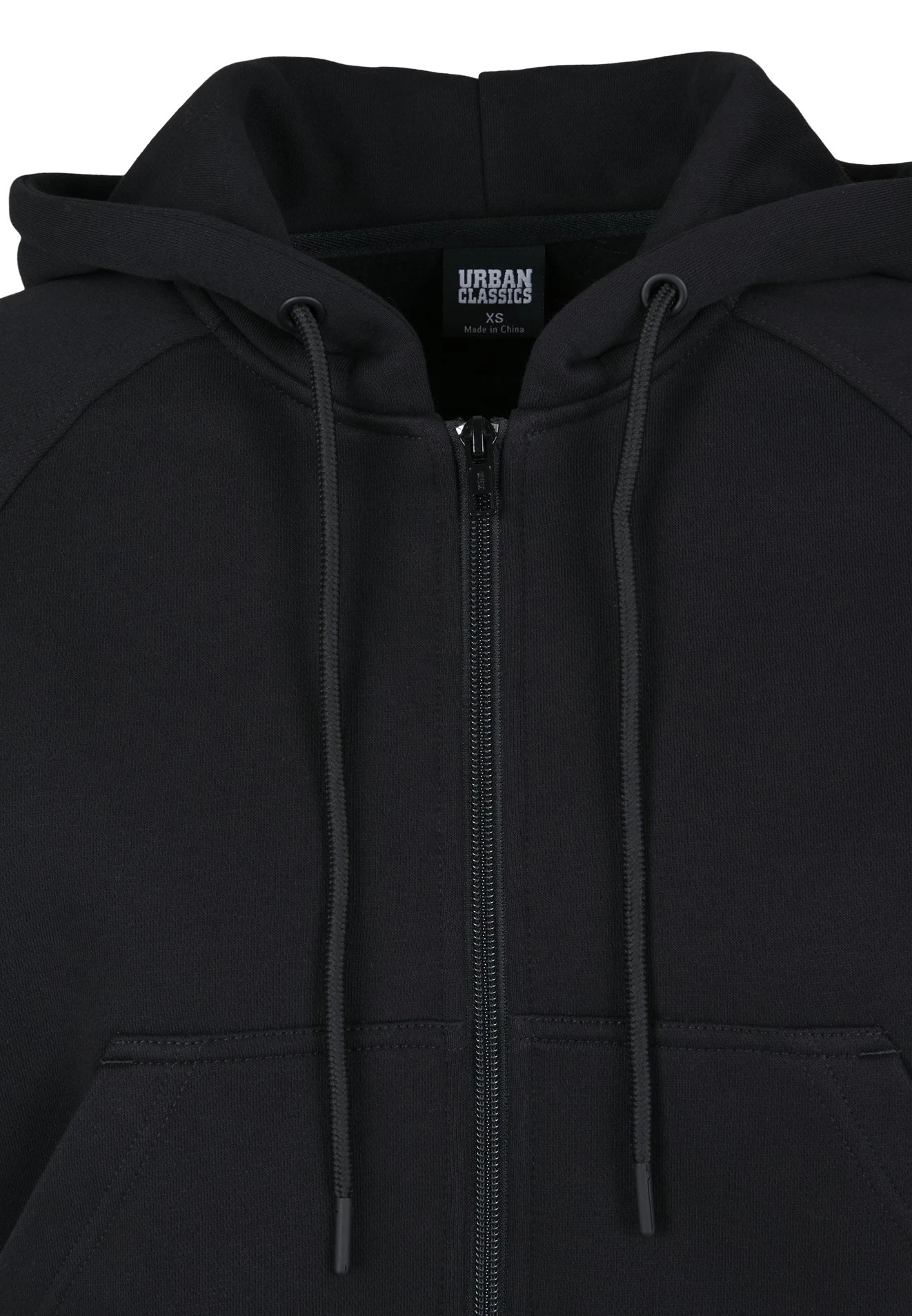 URBAN CLASSICS Ladies Oversized Short Raglan Zip Hoody - Sweater Met Rits - Black 10 URBAN CLASSICS Ladies Oversized Short Raglan Zip Hoody - Sweater Met Rits - Black - Afbeelding 8