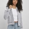 URBAN CLASSICS Sweater Met Rits - Grey White