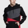 URBAN CLASSICS Zig Zag - Hoodie - Black/Grey/Red -Urban Classics c0fc7e88427b4eaf91e3c0359c6546df