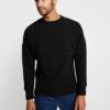 URBAN CLASSICS Cut On Sleeve Naps Interlock Crew - Sweater - Black