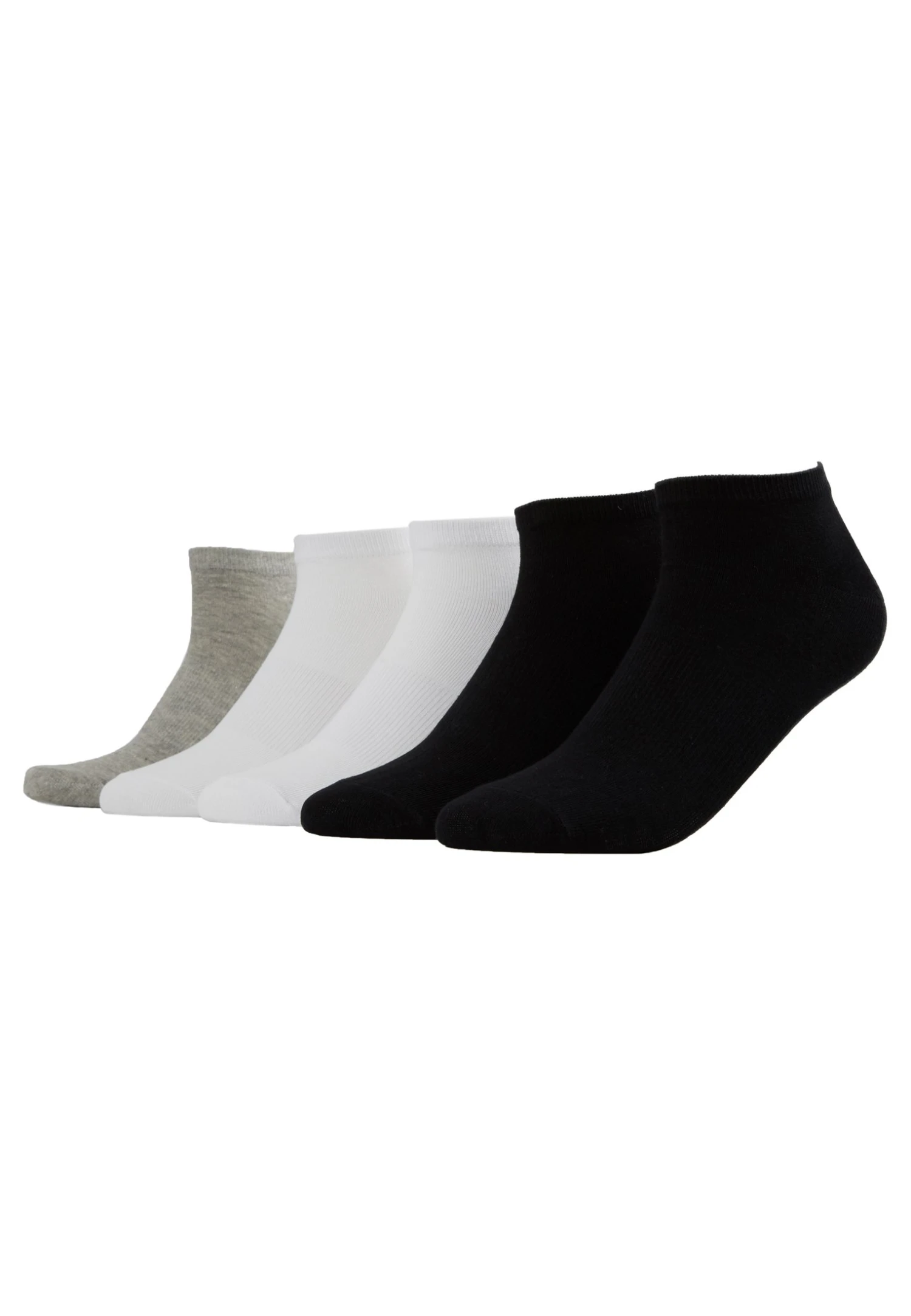 URBAN CLASSICS No Show Socks 5 Pack - Enkelsokken - Black/White/Grey 4 URBAN CLASSICS No Show Socks 5 Pack - Enkelsokken - Black/White/Grey - Afbeelding 2