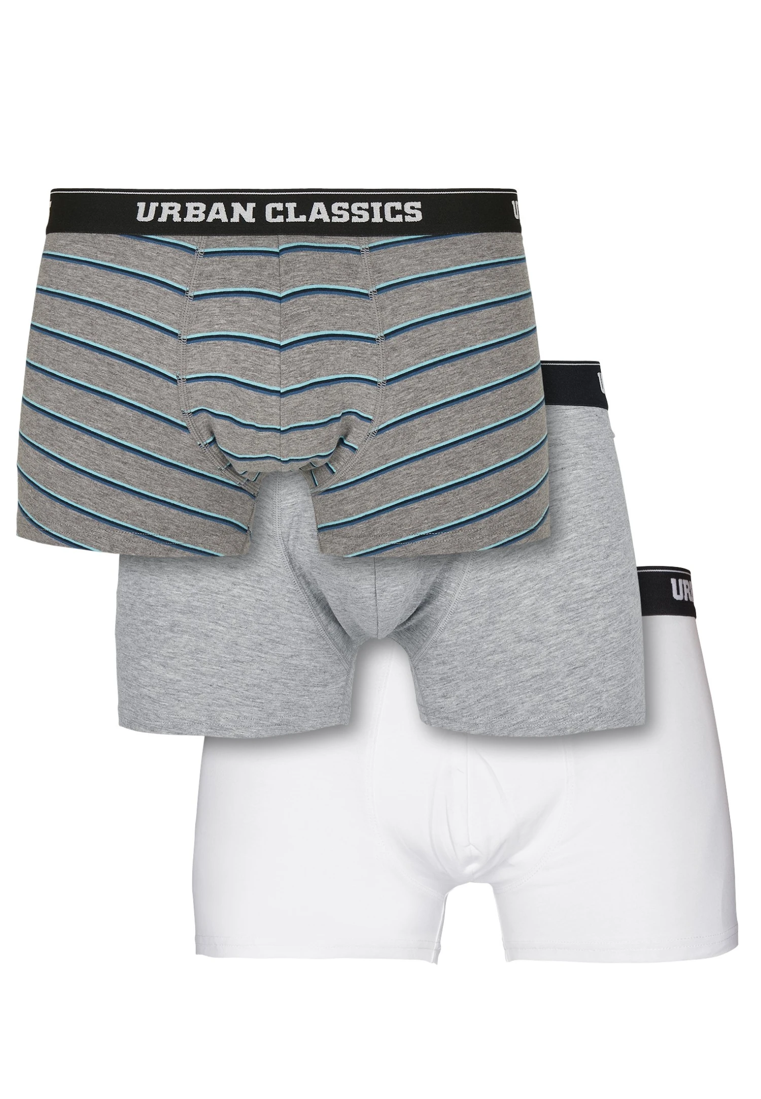 URBAN CLASSICS Herren3-Pack - Onderbroeken - Wide Stripe Aop /Grey/White 3 URBAN CLASSICS Herren3-Pack - Onderbroeken - Wide Stripe Aop /Grey/White