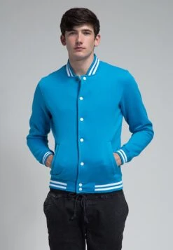 URBAN CLASSICS College Sweatjacket - Sweater Met Rits - Turquoise -Urban Classics c61178638283483c92609d8fc4d83df0