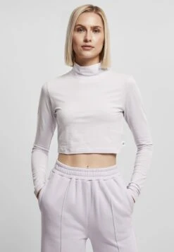 URBAN CLASSICS Organic Cropped Turtelneck - Longsleeve - Softlilac
