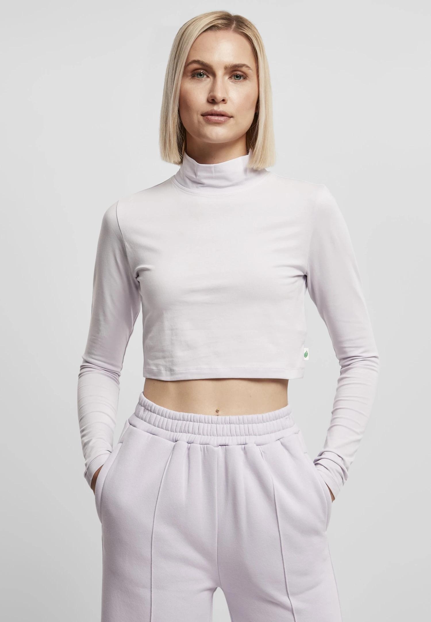 URBAN CLASSICS Organic Cropped Turtelneck - Longsleeve - Softlilac 3 URBAN CLASSICS Organic Cropped Turtelneck - Longsleeve - Softlilac