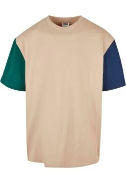 URBAN CLASSICS Oversized Colorblock - T-Shirt Print - Unionbeige