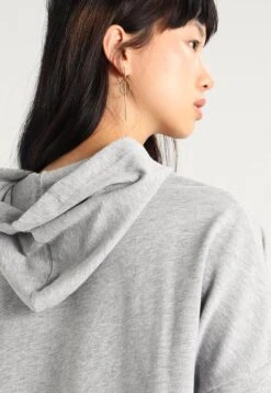 URBAN CLASSICS Ladies Taped Short Sleeve Hoody - Hoodie - Grey/Navy -Urban Classics c96cd5f82c014c9abfd8c49ef36cacad