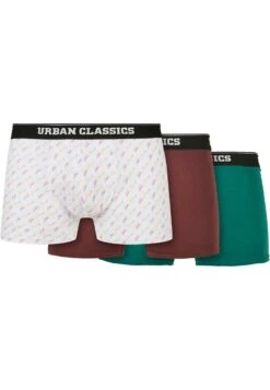 URBAN CLASSICS Organic3-Pack - Onderbroeken - Scrpt Clrfl/Cherry/Treegreen