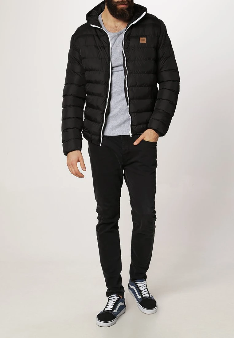 URBAN CLASSICS Basic Bubble Jacket - Winterjas - Black/White/Black 3 URBAN CLASSICS Basic Bubble Jacket - Winterjas - Black/White/Black