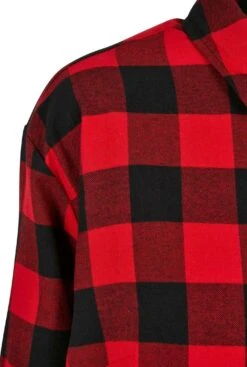 URBAN CLASSICS Check Flannel- Blousejurk - Black Red -Urban Classics c9f715991a76412f826e01ce2befec80