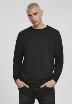 URBAN CLASSICS Basic Terry Crew- Sweater - Black