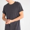 URBAN CLASSICS Long Shaped Turnup- T-Shirt Basic - Charcoal