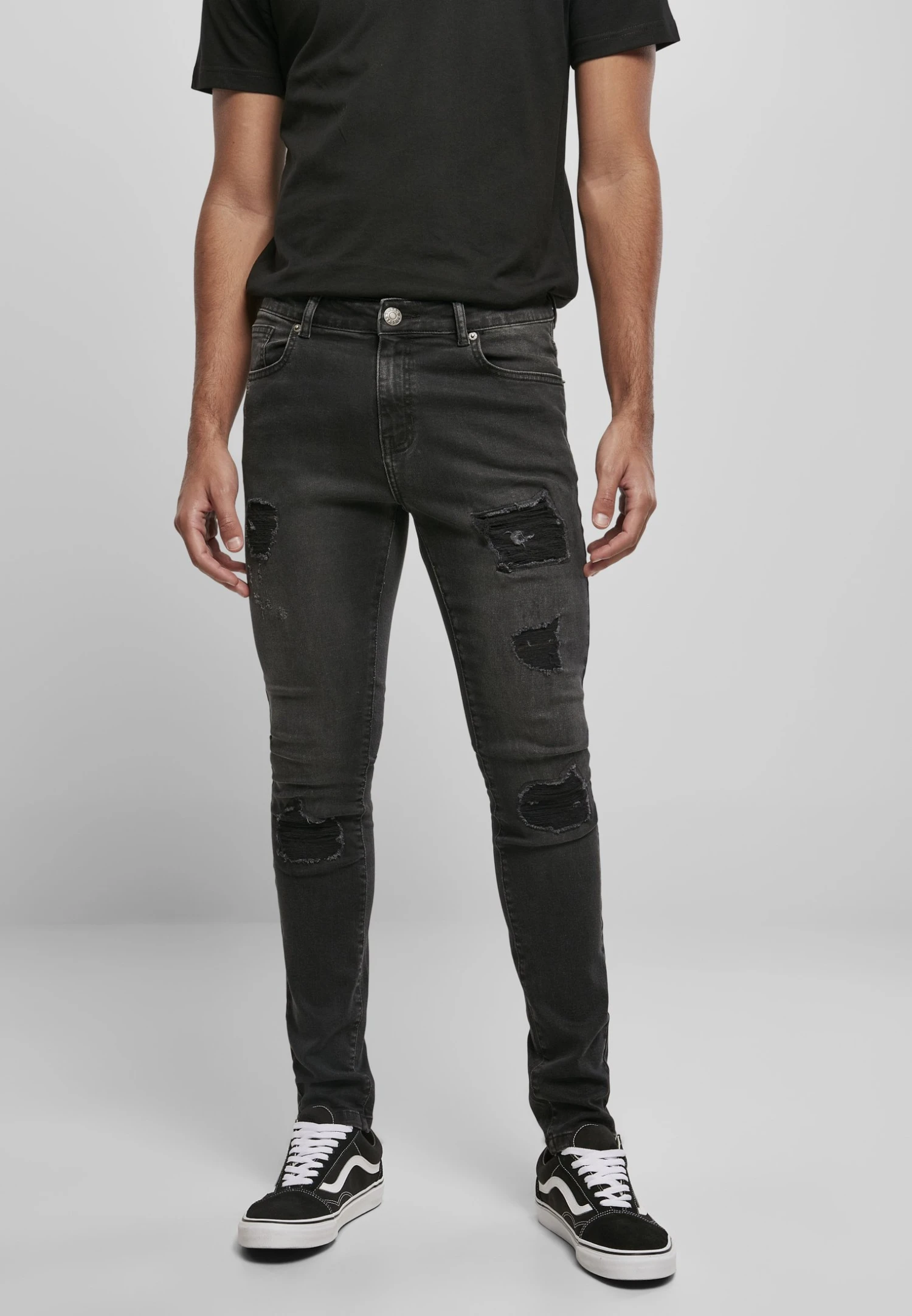 URBAN CLASSICS Heavy Destroyed Slim Fit Jeans - Slim Fit Jeans - Realblk Heavy Destroyed Washed 3 URBAN CLASSICS Heavy Destroyed Slim Fit Jeans - Slim Fit Jeans - Realblk Heavy Destroyed Washed
