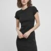 URBAN CLASSICS Ladies Rib Tee Dress - Etui-Jurk - Black