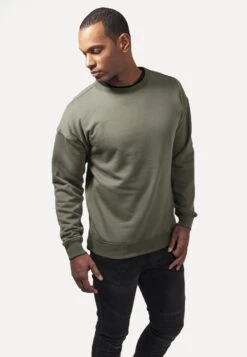 URBAN CLASSICS Crewneck - Sweater - Olive