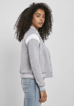 URBAN CLASSICS Sweater Met Rits - Grey White -Urban Classics ce91f850b6e3442b8c1517756e8de21a