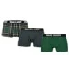 URBAN CLASSICS Boxer Shorts 3-Pack - Onderbroeken - Dgrn Plaidaop+Btlgrn/Dblu+Dgrn