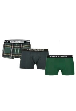 URBAN CLASSICS Boxer Shorts 3-Pack - Onderbroeken - Dgrn Plaidaop+Btlgrn/Dblu+Dgrn