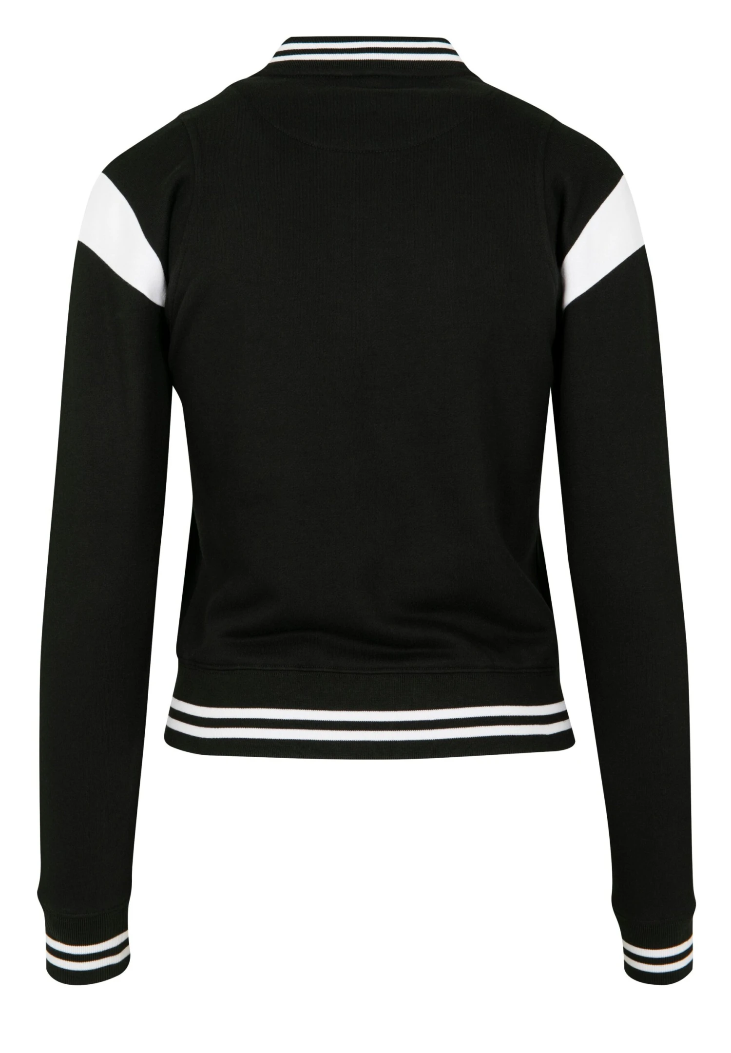 URBAN CLASSICS Ladies Inset College Jacket - Sweater Met Rits - Black/White 13 URBAN CLASSICS Ladies Inset College Jacket - Sweater Met Rits - Black/White - Afbeelding 11