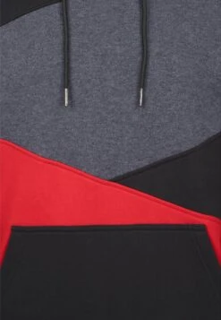 URBAN CLASSICS Zig Zag - Hoodie - Black/Grey/Red -Urban Classics d09185240ba747b4a463a8539216be84