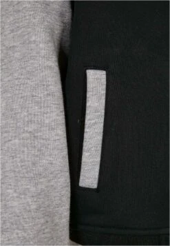 URBAN CLASSICS 2-Tone- Sweater Met Rits - Black Grey -Urban Classics d1cc119412bd47638998d18c9fbaec3a