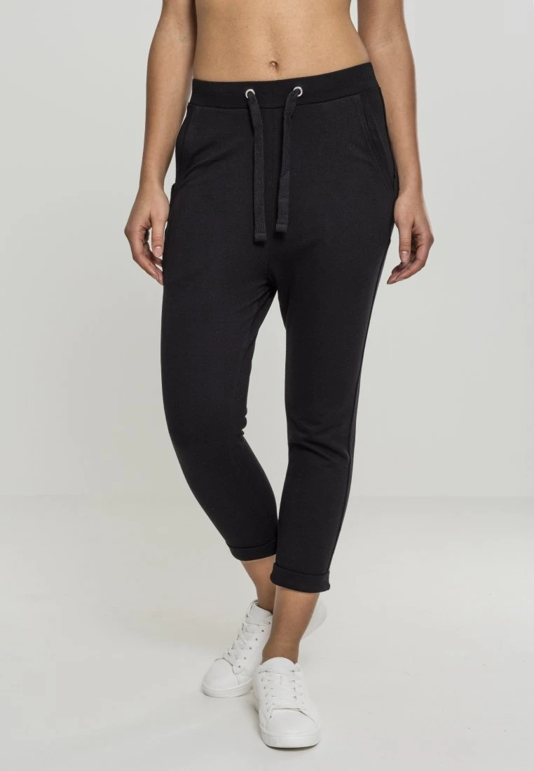 URBAN CLASSICS Ladies Open Edge Terry Turn Up Pants - Trainingsbroek - Black 3 URBAN CLASSICS Ladies Open Edge Terry Turn Up Pants - Trainingsbroek - Black
